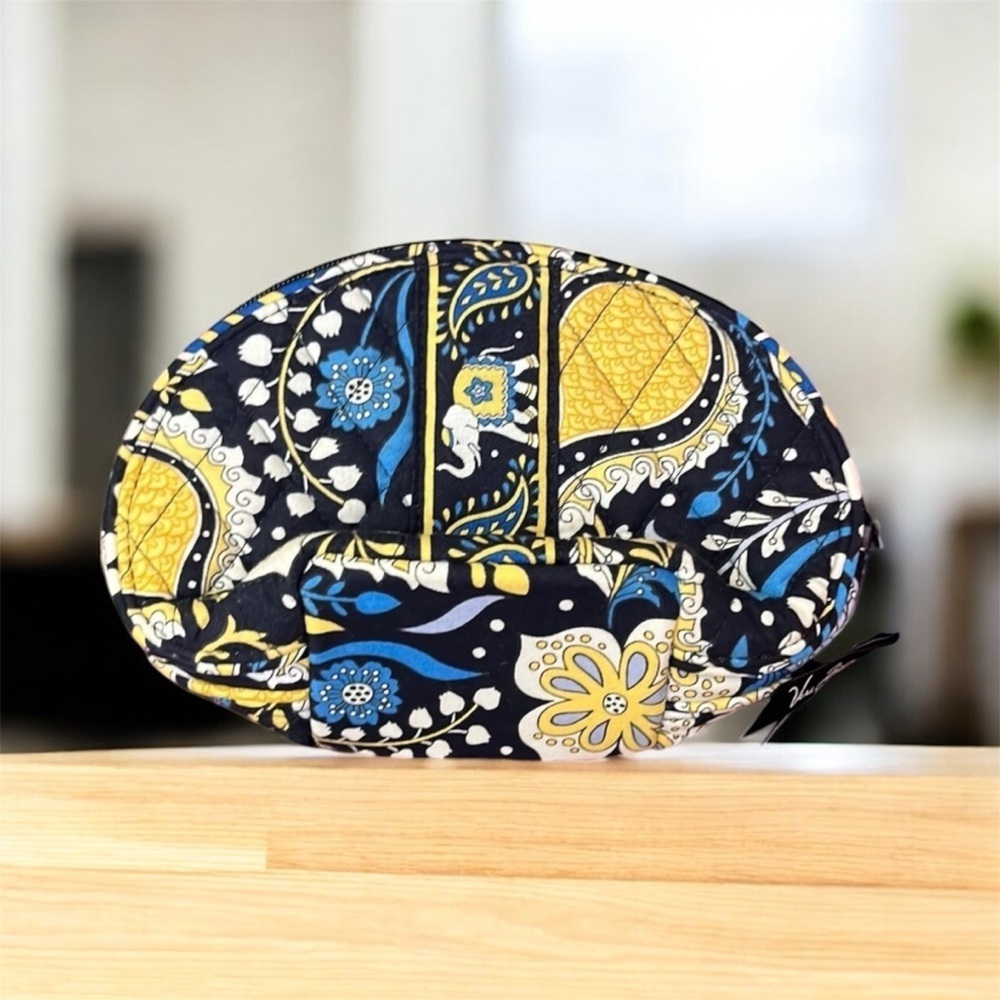 Vera Bradley Mirror Cosmetic Bag In The Ellie Blue Pattern